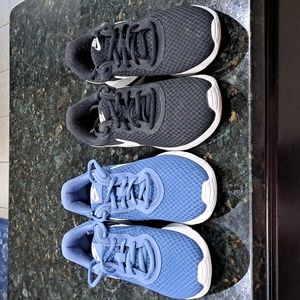 Nike women's shoes(2 pairs) black pair and blue pair Size 7.5